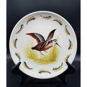 Vintage Italian Grouse Bird Plate Handpainted Pottery Marked Made In Italy 11"